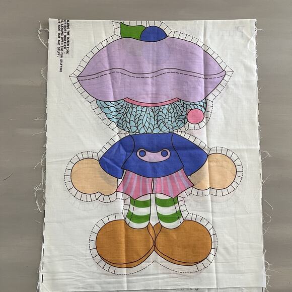 PLUM PUDDIN' American Greetings Pillow Pattern 1981 Panel Strawberry Shortcake - Picture 2 of 6